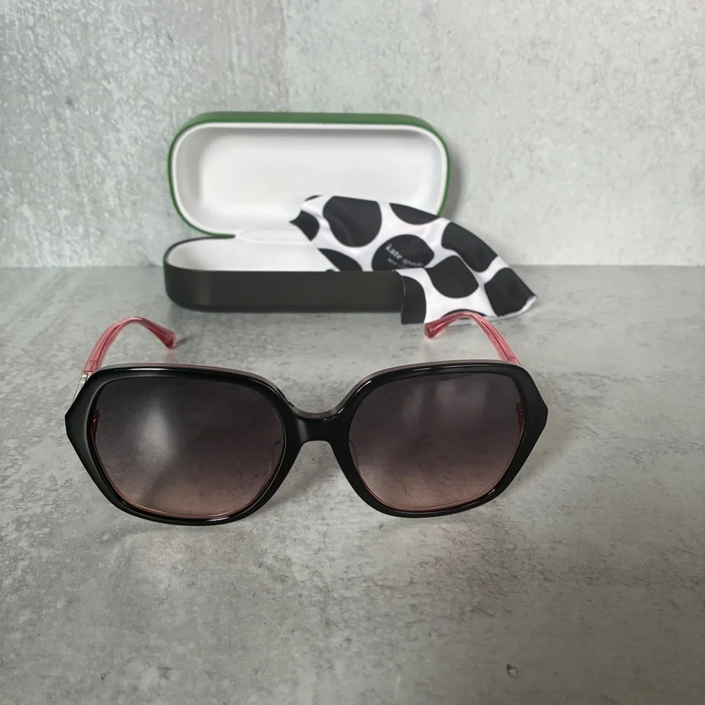 Kate Spade Ellery/F/S Sunglasses Black Pink Gradient 57mm Designer NWOT